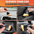 3Pcs Auto Detailing Brushes Set – 2.29" x 3.98" Car Cleaning Brush Interior with Curved Soft Nylon Bristles, Waterproof Plastic Handle, Transparent Storage Case - for Dashboard, AC Vents & Console