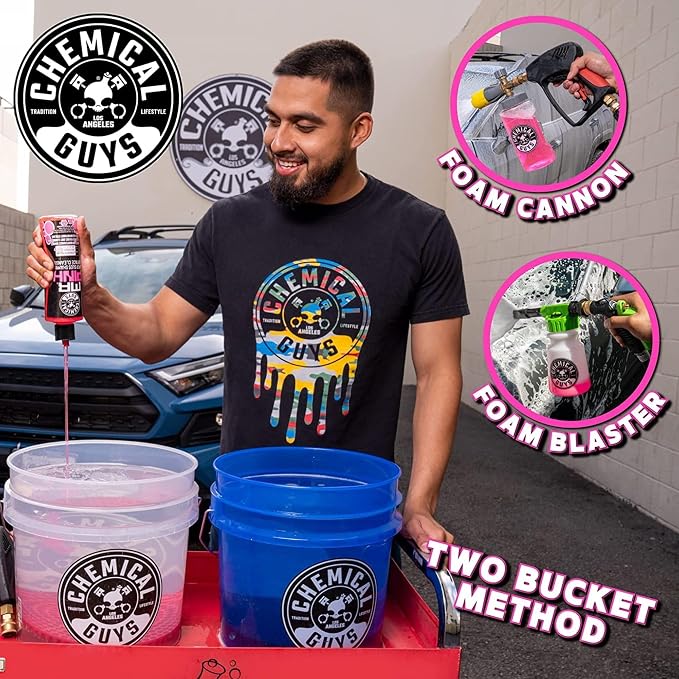 Mr. Pink Car Wash Soap - 16 oz Super Suds Foaming Car Wash Soap for Cannon, Blaster, or Bucket Washing - pH Balanced, Safe on Wax, Sealant, Ceramic, and Clear Coat Finishes