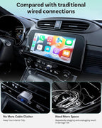 OTTOCAST Mini Nova Wireless CarPlay & Android Auto USB-C Adapter, 2-in-1 Adapter for iPhone iOS 10+ & Android 11+, Auto-Reconnect for 800+ Wired CarPlay Vehicles Models (2016+)
