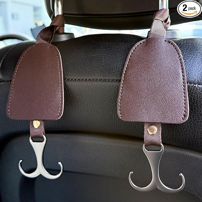 Purse Hook for Car, 2 Pack Headrest Hanger Hooks, Car Essentials for Women | Seat Storage Organizer, Headrest Hanger Holder, For Purses Handbags, Women Accessories