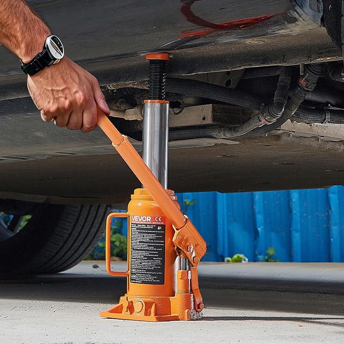 Hydraulic Bottle Jack, 12 Ton/24000 lbs All Welded Car Hydraulic Jack, Features 7.5-14 in Lifting Range & 3-Section Long Handle, for Pickup Truck, Truck, RV, Auto Repair Industrial Engineering