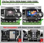 5" 8.4" Screen Magnetic Phone Mount Holder for 2019-2026 Dodge Ram 1500 2500 3500 w/12V Outlet Part Magnet Dash Cell Phone Cradles Adjustable Phone Stand Accessories for 2019+ RAM 1500-3500