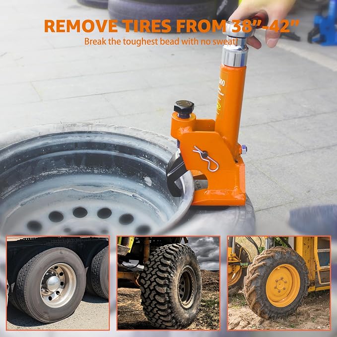 BESTOOL Manual Tire Bead Breaker with Rubber Pad, Tire Change Tool for Aluminum Alloy Hubs, ATV Tire Operation, Tractors, Trucks, Cars, Heavy Duty Tires Car Repair