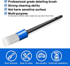 HMPLL 10pcs Car Detailing Kit, Premium Detailing Brush Set Includes 5 Soft Car Detailing Brushes, 3 Wire Brush, 2 Air Vent Brush for Cleaning Car Interior and Exterior Detailing, Blue