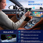 Wireless CarPlay Adapter, 2026 Upgraded Wired to Wireless for Apple CarPlay & Android Auto, Mini USB Design Car Play Adapter with Type-C Extension, Plug and Play, Stable Connection & No Latency