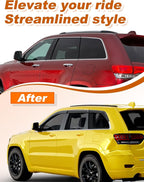 6-PCS Low Profile Window Rain Guards Fit for Jeep Grand Cherokee 2011-2021 Rain Guard Window Deflectors Extra-Thick Side Window Visors Vent Shades Tape-on Vent Visors Car Accessories