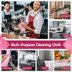 Pink Microfiber Cleaning Cloth -Pack of 12, Highly Absorbent Cleaning Rags, 16"X12" All Purpose Cleaning Towels for Housekeeping, Kitchen, Car, Lint Free and Reusable Microfiber Towels