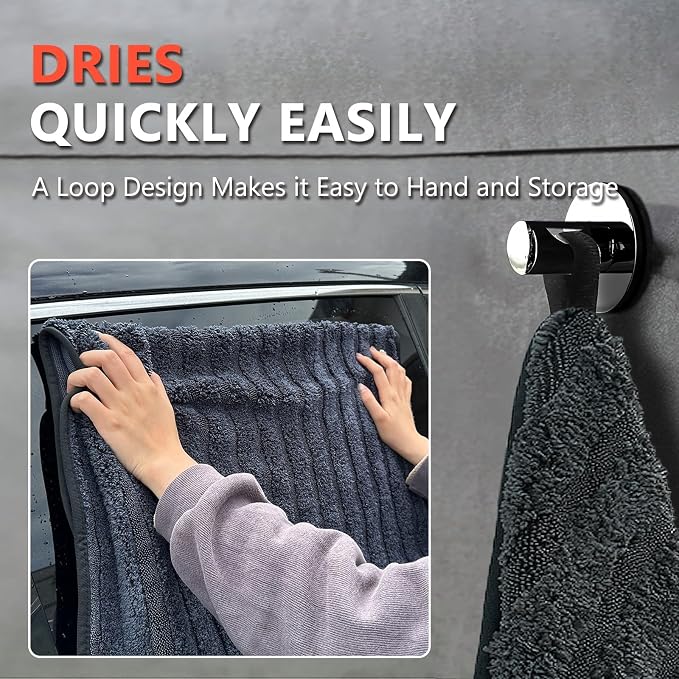 Microfiber Towels for Cars Drying Towels Car Detailing 35"x 24" Extra Large Ultra Absorbent for Cars and Trucks, Without Streaks, Scratches, or Water Spots (1 Pack Gray)