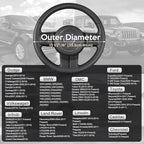 Car Steering Wheel Cover Large-Size for F150 F250 F350 Ram 4Runner Tacoma Tundra Range Rover with 15 1/2 inches-16 inches Outer Diameter, Black and Beige Microfiber Leather
