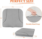 Premium Car Seat Cushion, Memory Foam Driver Seat Cushion to Improve Driving View- Coccyx & Lower Back Pain Relief - Seat Cushion for Car, Truck, Office Chair (4D Mesh Gray)