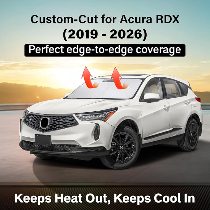 Windshield Sunshade Compatible for Acura RDX 2019-2024 2025 2026, Sun Visor for Front Windshield & Window Sun Shade Cover, UV Heat Blocker & Protector, Car Accessories
