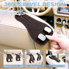 2PCS Car Purse Holder Hook, Seat Back Storage Hook, Leather-Wrapped Alloy Double Headrest Hook for Purses & Bags, Cute Car Interior Accessories for Women and Men, Brown