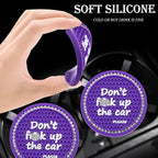 2PCS Bling Crystal Rhinestone Cup Holder Coaster – 2.75 Inch Anti-Slip Auto Insert Cup Coaster – Sparkling Interior Decor Accessories for Cars & Vehicles (Purple & White)