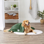 Pet Grooming Towel Collection Absorbent Microfiber X-Large, 41x23.5", Embroidered Hunter Green