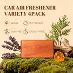 Car Air Freshener Starter Kit - Wood Car Freshener for Visor Clip - Long Lasting Car Scent - Car Odor Eliminator - CLIP INCLUDED