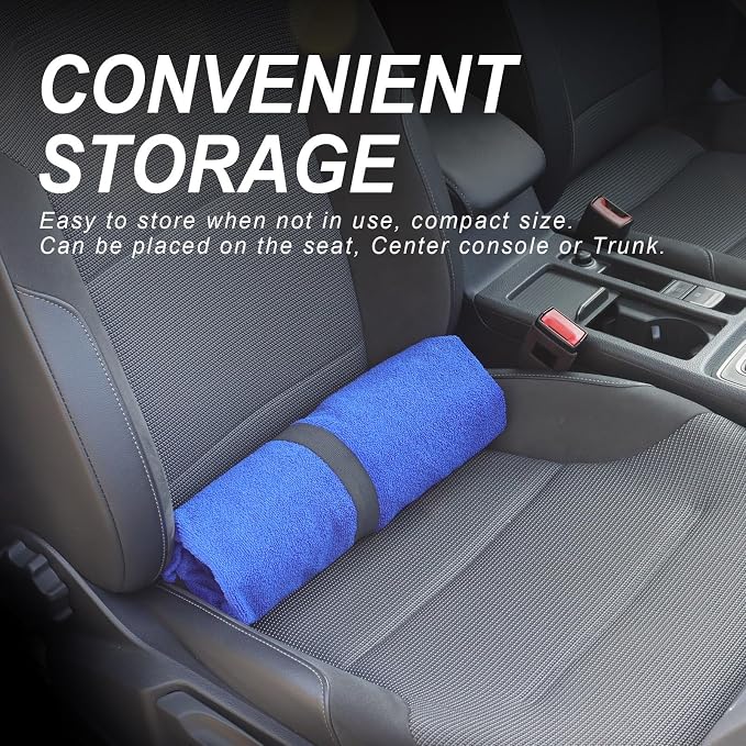 Waterproof Car Towel Seat Covers Front Seats for After Gym Workout,Auto Universal Interior Sweat Towels Cloth Bucket Carseat Cover Protector for Trucks SUV RV Boat Van (Blue with Yellow)