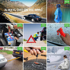 Car Roadside Emergency Kit, Vehicle Truck Safety Road Side Assistance Kits Auto Accessory, with Jumper Cables, Tow Rope, Reflective Triangle, Tire Pressure Gauge, etc
