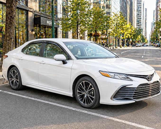 2018-2024 Tape-On Rain Guards for Toyota Camry Side Window Visor Deflectors, XV70 L LE SE XLE XSE Hybrid, Durable Tinted Vent Shades 2019 2020 2021 2022 2023