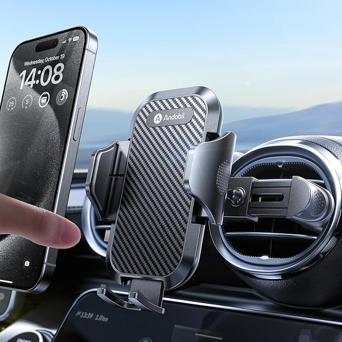 Universal Car Phone Holder [Round Vent Friendly] Phone Mount for Car Circle Vent, Sturdy Clip 360° Rotation Cell Phone Car Holder Mount for Ford Mercedes Benz Toyota BMW fit iPhone Samsung