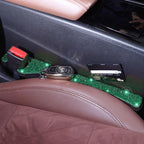 Green Car Seat Gap Filler, Set of 2 Handmade Crystal Rhinestone Diamond Car Gap Filler Green Bling Car Accessories for Women(Dark Green)