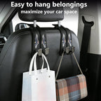 Purse Hook for Car -Universal Premium materials silicone and Aluminum-Magnesium Alloy Double Car Seat Back Storage Hook for Purses, Handbags, Bags Wing pattern (2 Pack) Black