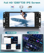 4G+64G 5G WiFi Android Car Radio Stereo for Jeep Wrangler 2007-2018 Dodge RAM Chrysler with Wireless Carplay Android Auto 1080P Cam USB/Type-C, 7" for Jeep Wrangler Radio for Dodge RAM Chrysler Radio