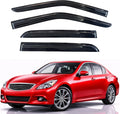 KPY Rain Guards Fit for 2007-2015 Infiniti G35 G37 G25 Q40, Out-Channel Window Visors Vent Wind Deflectors 4PC, Car Accessories for 07-15 Infiniti G35 G37 G25 Q40