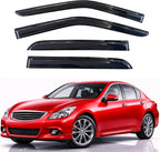 KPY Rain Guards Fit for 2007-2015 Infiniti G35 G37 G25 Q40, Out-Channel Window Visors Vent Wind Deflectors 4PC, Car Accessories for 07-15 Infiniti G35 G37 G25 Q40