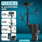 Phone Holder & Phone Mount for Car & Cup Holder Expander – 2-in-1 for Smartphones, Bottles, Tumblers & Coffee Mugs – Strong Clamp, Anti-Shake, 360° Rotation
