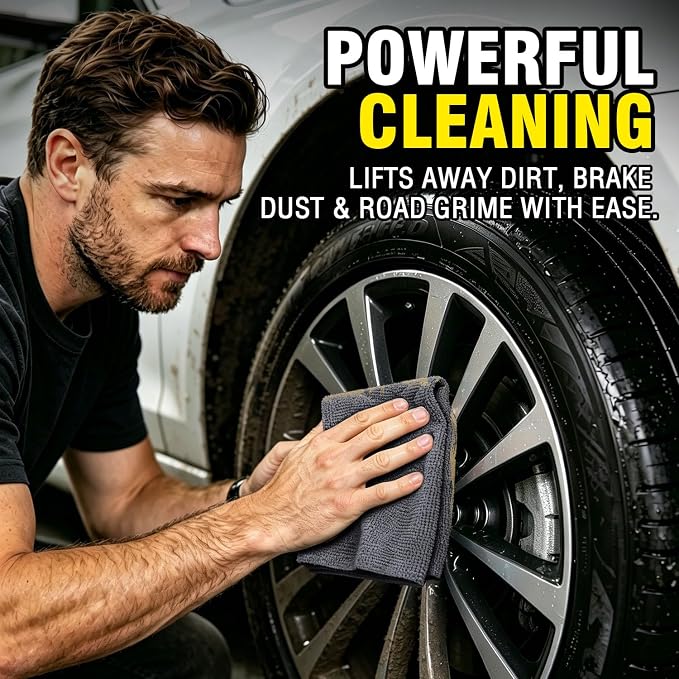 Shop Towels, 100 Pack - 11.5"x 11.5" Commercial Grade Work Rags for Cars, Microfiber Cleaning Cloths Bulk Detailing Cloth for Automotive Mechanic Garage Housekeeping Restaurant - Grey