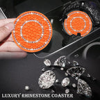 2PCS Bling Crystal Rhinestone Cup Holder Coaster, 2.75 inch Soft Silicone Anti-Slip Shockproof, Car Cup Holder Insert Coasters, Universal Car Interior Accessories for Women (Colorful & White)