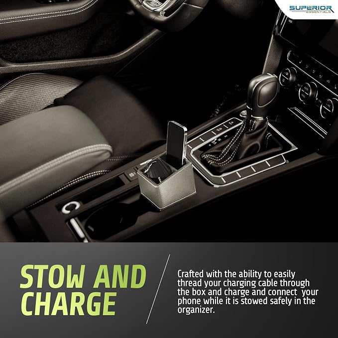 Car Phone Holder & Key Storage Expander for Cupholder - Universal Size Phone Mount for Car - Elegant Design with Easy Installation - Effortless Charging Cell Phone Holder for Car