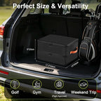 Golf Trunk Organizer, 2 Layer Golf Storage Bag with Ventilated Shoe Compartment, Golf Accessories Equipment Locker, Cool Birthday Gifts for Men Dad Women(Black)