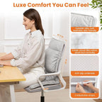Heated Seat Cushion for Office Chair with Lumbar Support, Extra Large Heated Chair Pad for Pain Relief, Auto Shut Off, 3 Heating Levels, Chair Warmer for Full Back, Waist, Hip, Thigh, Home Use, Grey