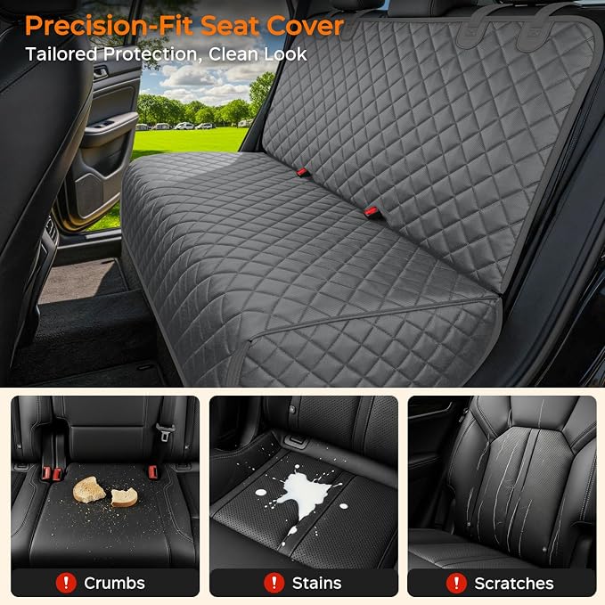 Dog Car Seat Cover for Back Seat, Waterproof Car Seat Protector for Child Carseat & Pets, Nonslip Car Seat Covers for Large Sedans & Large SUVs