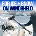 45" Multi-Purpose Ice Scraper and Extendable Snow Brush for Car Windshield with Foam Grip and 360-Degree Pivoting Brush Head, SJEG-SB45S