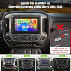 4G+64G Car Radio Stereo for Chevrolet Silverado & GMC Sierra 2014-2018(Without Bo-se System), Support Wireless Carplay&Android Auto,Bluetooth/FM Radio,10.2 Inch QLED Touch Screen for Silverado Drivers