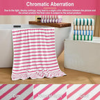 Microfiber Bath Towels Set, 2 Pack, 30" x 60", Absorbent Quick Drying Beach Towel Cabana Stripe for Adult, Travel, Summer, Sport, Swimming, Pool, Yoga, Camping, Microfiber StripePink