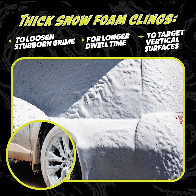 Hands Off Pre-Wash Foam Cannon Soap, High Suds, 128 oz | Touchless snow foam pre-soak that clings and helps loosen grime and buildup before contact washing; works with foam blasters