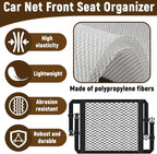 Front Seat Organizer, Car Seat Organizer, Double Layer Front Seats Versatile Elastic Organizers Net, Storage Mesh Nets for Seats, Universal Car Accessories for Most Vehicles