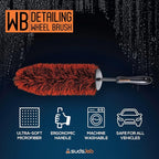 WB Premium Detailing Wheel Brush for All Vehicle Types – 17.7" Ultra-Soft and Scratch-Free Reusable Rim, Wheel, and Tire Brush for Deep Cleaning