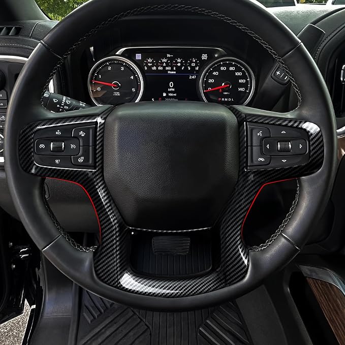 Car Sticker ABS Carbon Fiber Decal Trim for 2019-2025 Chevy Silverado Blazer | for 2021-2024 Tahoe Suburban Interior Decal Accessories