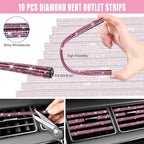 Bling Pink Car Accessories Set for Women, Sparkly Rhinestone Diamond Steering Wheel Cover Seat Belt Cushion Glitter Shift Knob Cover Car Cup Holder Coaster Cute Interior Sets, Pink 22 PCS