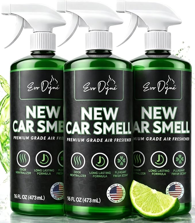 New Car Smell Spray (16oz), Made in USA | Long Lasting Car Air Fresheners Eliminates Odor - Air Fresheners for Cars, Trucks, & Other Vehicles – Fresh Scent Air Freshener Spray by (3-Pack)