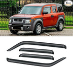 Window Visor for 2003-2011 Honda Element, Rain Guards Shields Vent Deflector Shade Wind Dark Smoke 2004 2005 2006 2007 2008 2009 2010 04 05 06 07 08 09 10, Tape-On, 4PCS