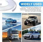 Automotive Door Entry Guard, 16.4Ft No Glue Transparent Car Door Edge Protector Strip, Anti-Miso Rubber Edge Trim for Cars, Trucks, SUVs, ATVs (White)