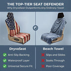 Waterproof Stain Resistant Towel Car Seat Covers，Universal Non-Slip for Gym Workout, Swimming, Beach and Workout Outdoor, Machine Washable(American Flag, 1 Pack)