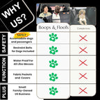 Boops & Floofs Back Seat Extender for Dogs — Converts to Half Seat for Passengers, Hard Non-Slip Bottom, 400lb Support, Waterproof Hammock, Car SUV Truck