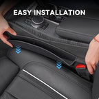 2PCS Car Seat Gap Filler, Automotive Seat Organizer Fill The Gap Between Seat and Console, Universal Car Storage Box Inserts Fill The Gap Between Seat &Console for Coins Wallets Keys (Beige)