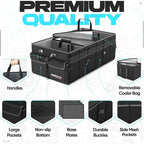 Trunk Organizer with Cooler For SUV Car Trunk, Foldable Storage, Car Accessories for Women Men, Collapsible Bag, 600D Oxford, Non Slip Bottom, Straps, Soft Cover (105L)